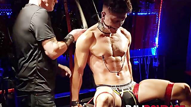 Fetish slave Devin Franco endures nipple tease cockplay and punishment