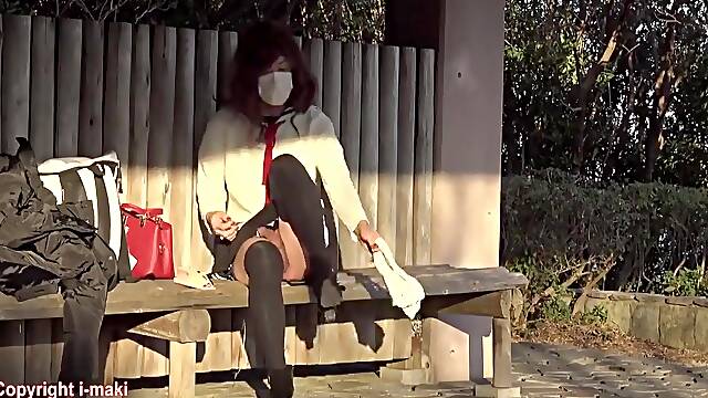 Crossdresser Ijuin Maki Full Erect Penis-clit At View Terrace 10 Min