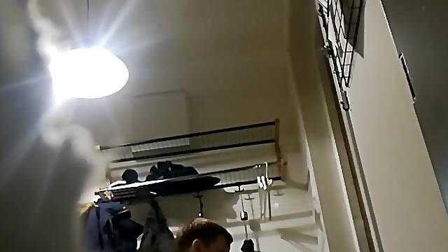 Blowing off a stranger with my front door open, Jerking off with hes cum!