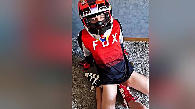 Horny Guy Jerking Off In My Motocross Outfit