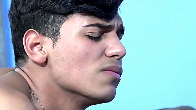 Bearded stepdad with glasses ass fucks young Latin twink