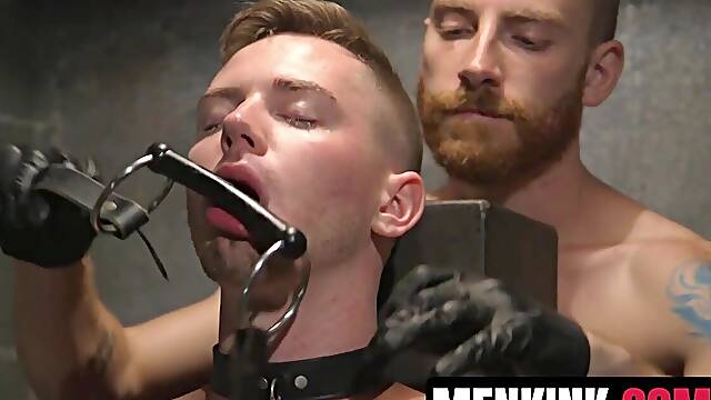 Hung slave Kyler Ash submits to the whims of BDSM god Sebastian Keys