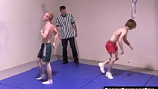 DaddyBondageBoy.com - Adam and PG compete not to strip off