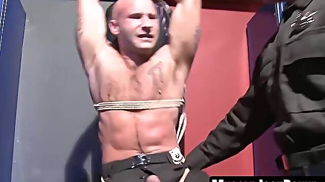Sergeant Tyler Saint collars a cop for some kinky bedroom fun with a muscular dyke