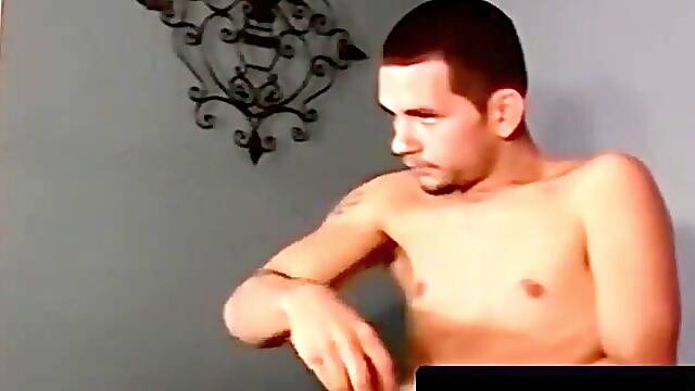 Straight guys jerk off to porn for simultaneous cum blasts