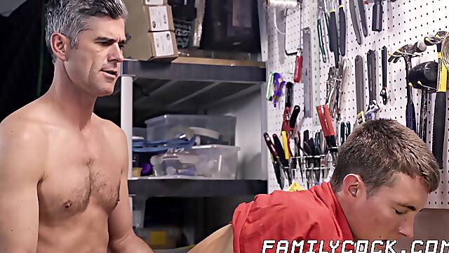 Handsome daddy barebacking forbidden young ass