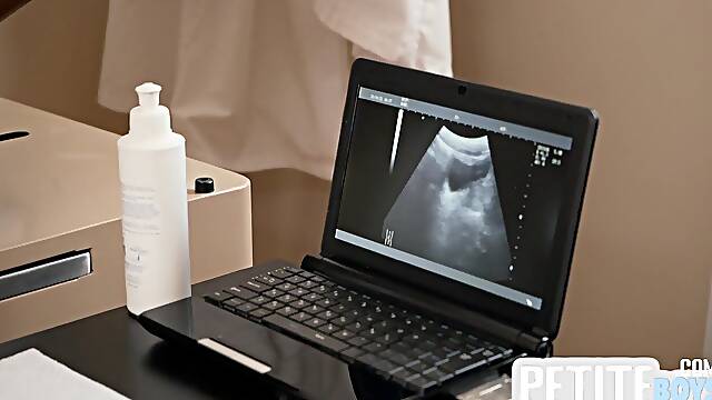 Petite twink assfingered by doctor during ultra sound