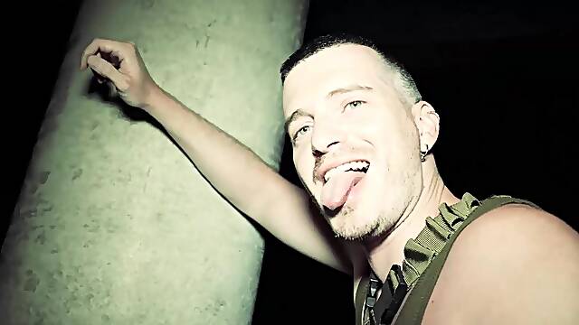 Hardcore dildo riding in the shelter by lovely Axel -Censored-