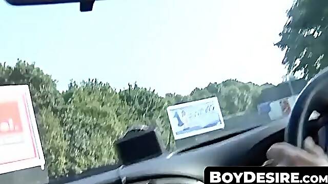 BoyDesire.com - Homosexuals cock-sucking and anal-fucking threeway pick-up