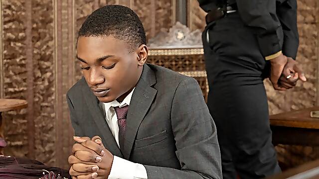 Black Baptist boy Dominic Young fucked by black priest Prince Reign