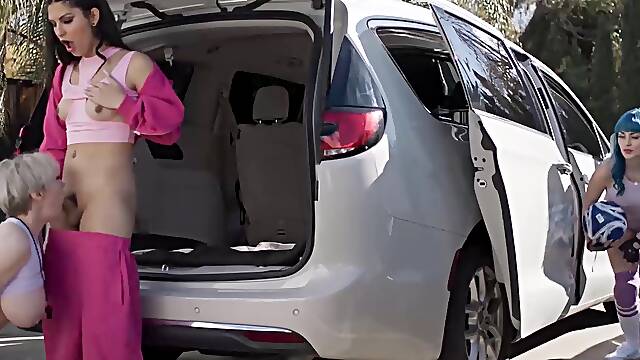 Zariah Auras huge dick for Anna De Villes pleasure