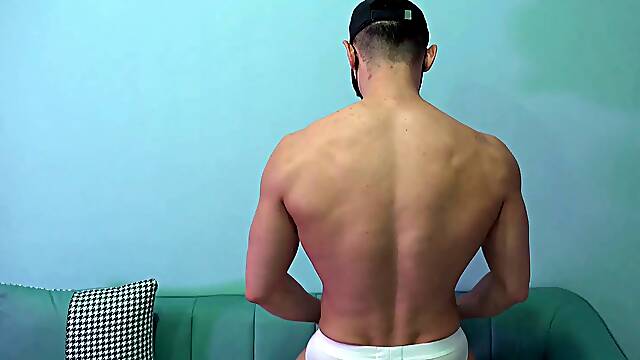 Solo striptease muscle hot guy, big muscles, handsome pec focus fetish