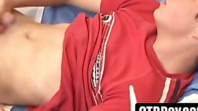 Young Latino jerks until cumming with dildo play