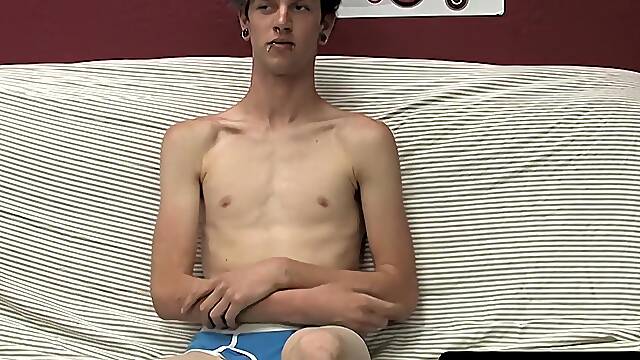 BoyObsession.com - Adorable Dannys solo couch wank and cumshot fun during interview