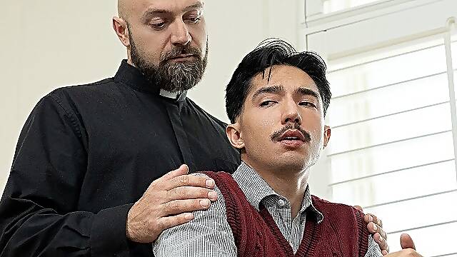 Reverand Adam Snow Dominates Altar Boy Lucky Cruz in Steamy Encounter