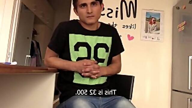 Debt Dandy - Sweet tight gay first time handjob outdoors