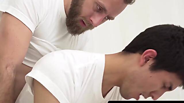 SayUncleNetwork.com - Mormon boy barebacked by bearded elder after hot wet blowjob