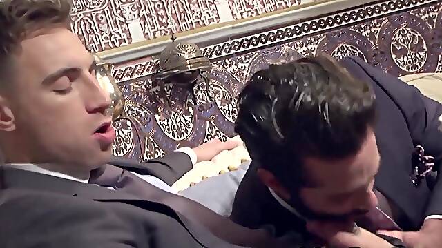 Bearded businessman Dani Robles bends over for anal by Kayden Gray