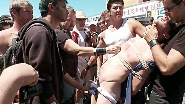 Sebastian Keys gets whipped and fucked by men in public