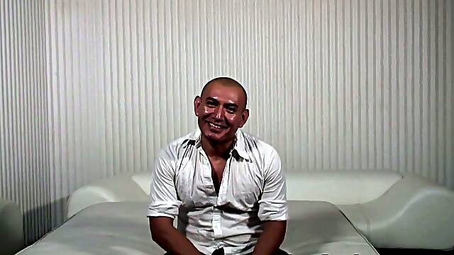 Bald queer gets his ass and mouth brurally fucked by two black dudes
