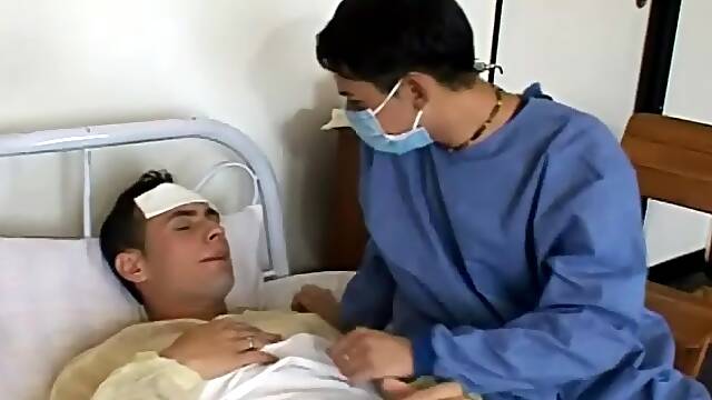 Two homosexuals have a wild anal sex in a hospital