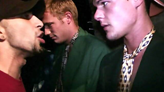 A group of gays suck dicks in public in some barn