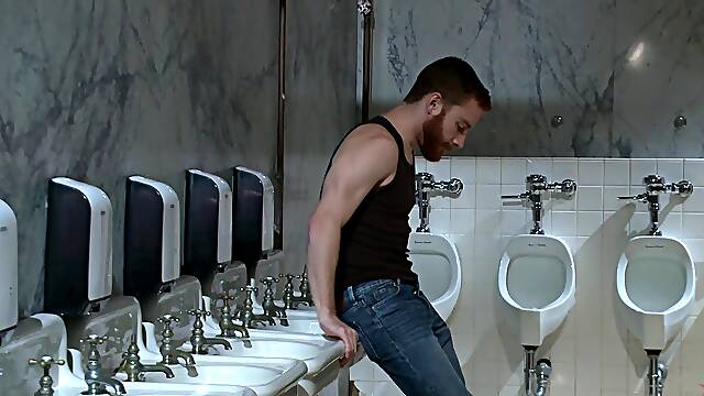 Pulsating fat cock of tied up helpless dude gets drained by a gay friend