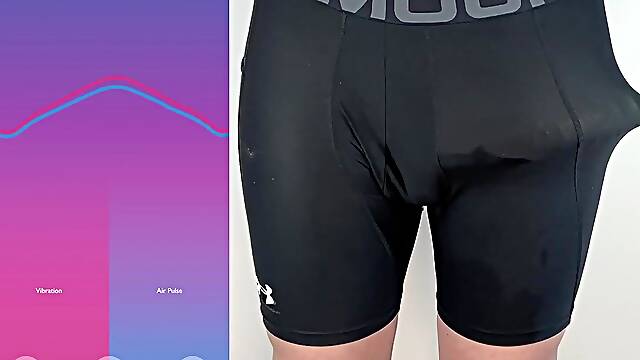 Biggest ramrod hands free anal sextoy jizz flow in taut panties