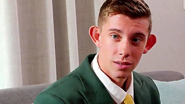 Youthful office clerk pleases his boss