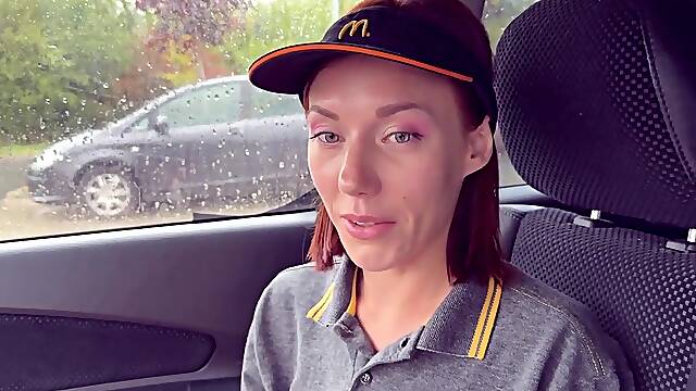 Massive ANAL Creampie with cute McDonalds worker
