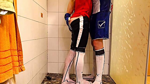 Shower in soccer with my bf