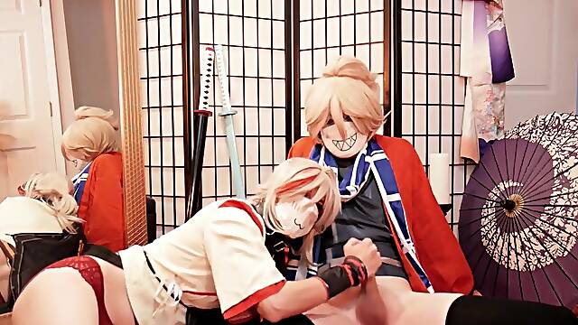 Femboy Kazuha Groans Til This guy Gets A Creampie (Genshin Cosplay)