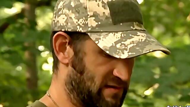 DaddySexFiles: Conner Joe and CJ get down for an outdoor military threeway raw