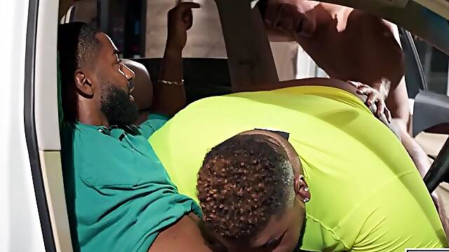 MALES - Trevor Brooks And Shadow Heat Up The Car With Santana XXL For A Steamy Threeway Adventure