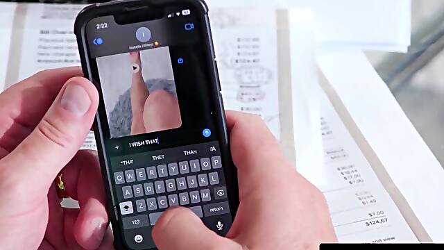 ADULT TIME - Pervert Lilith Grace Uses Stepmoms Phone To Tease Fresh Stepdad With Feet & Vibrator Vids