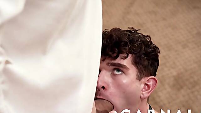 BoyForSale - DILF Dom Jack Aries tongue bangs his twink Canyon Cole