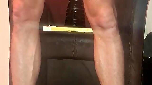 Hawt solo homo twink rides massive pyramid pawn sex tool anal