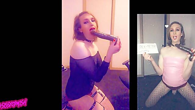 SissyCDMish - sissy whore loves sucking her bbc dildo