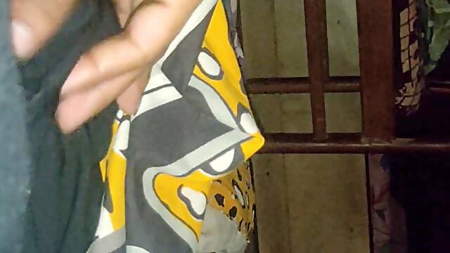 Youthful stud getting off in night when nobody is working