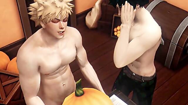 Heros Halloween 2022 - Pumpkin Pie - Kacchan x Deku - My Hero Academia three dimensional animation Parody