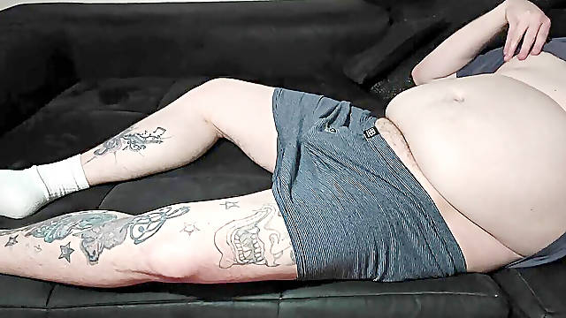 Lush jerk and cum on belly