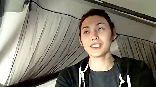 Lengthy-haired twink Jaegyun Schwartz petting his beef whistle on cam