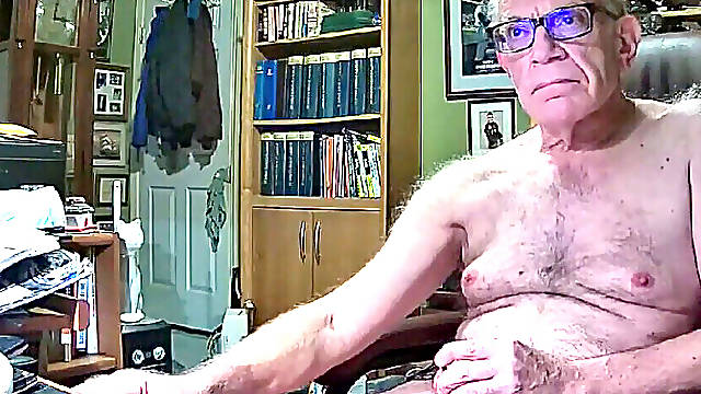 Granddad cum on cam