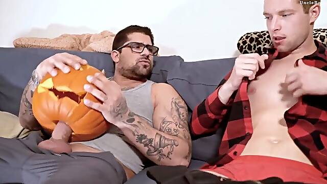 Stepson Getting Pumpkin Surprise From His father - Unclebangs