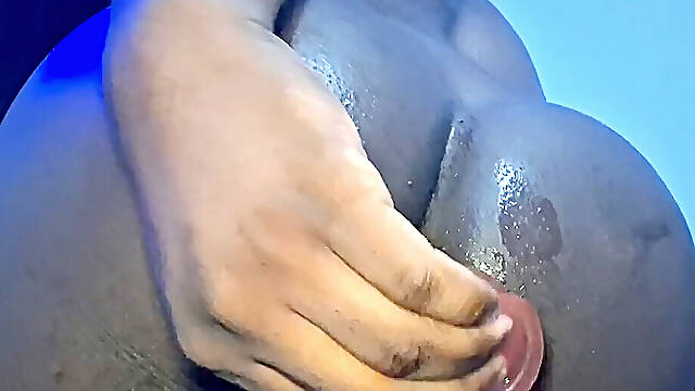 Obese Bottom frolicking with faux-cock