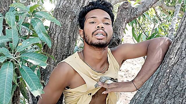 Oral job School Boy Public Area Agriculture Farmers Mango Tree Sucking College boy tormentor Cook-Gay flick In Hindi Voice