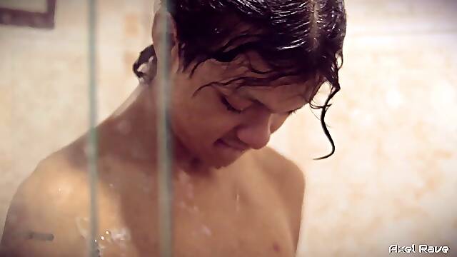 I get wild taking a douche and use an automatic masturbator on my marvelous uncut twink cock until I cum hard