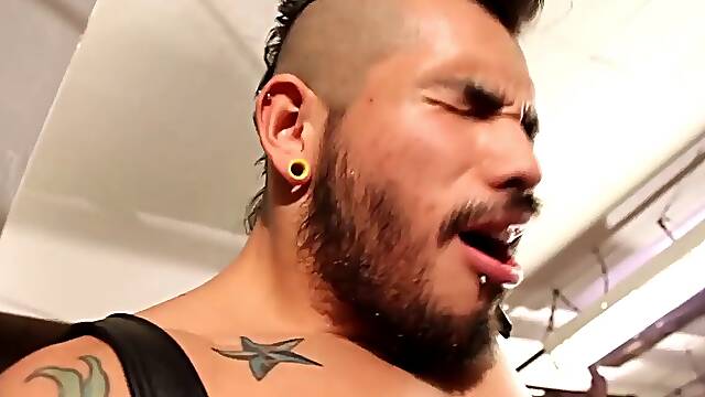 Ebony jock anally ravaged in 3 deep-throating on cock