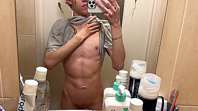 Polish Dorm Twink Jerks & fingers Himself Under scorching Water — roomy Plays Nintendo Right Outside