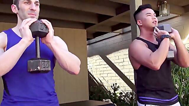Insatiable japanese jock blown big cock and banged muscle gay